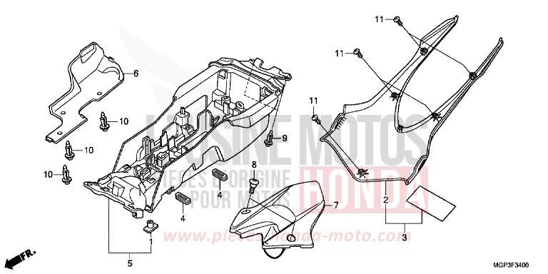 GARDE-BOUE ARRIERE (CBR1000RR/S) von CBR1000RR "Fireblade" VIBRANT ORANGE (YR250HA) von 2013